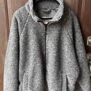 BDG Raglan High Pile Long Sleeve Heavywt Fleece Gray Full Zip Chore jacket XL
